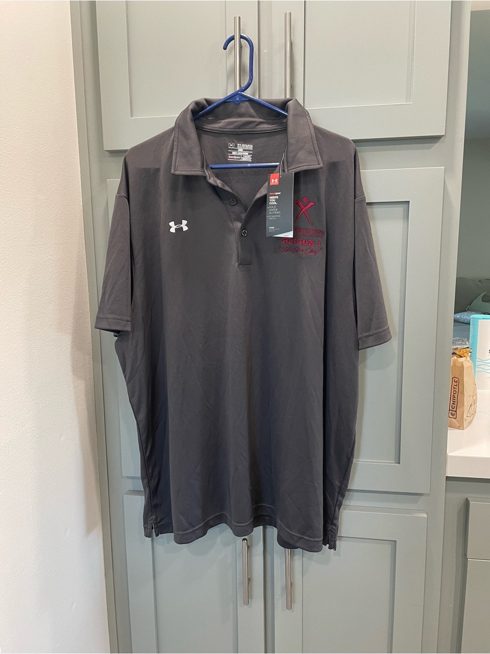 Under Armour Men’s Dark Gray Performance Polo with Logo